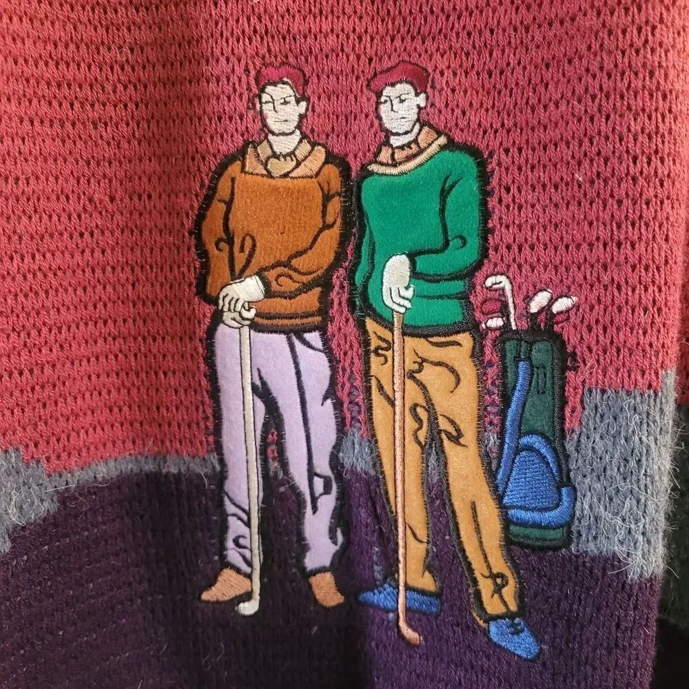 Pagliano Vtg. Appliqué Golf Sweater